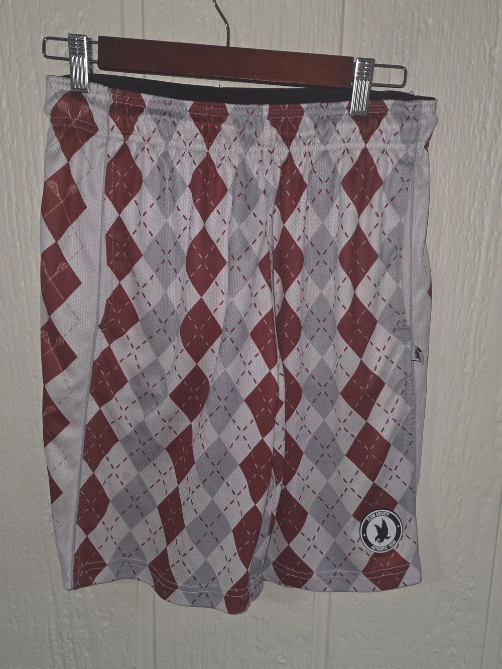 Flow Society Men’s Athletic Shorts in Red and White, Size Small